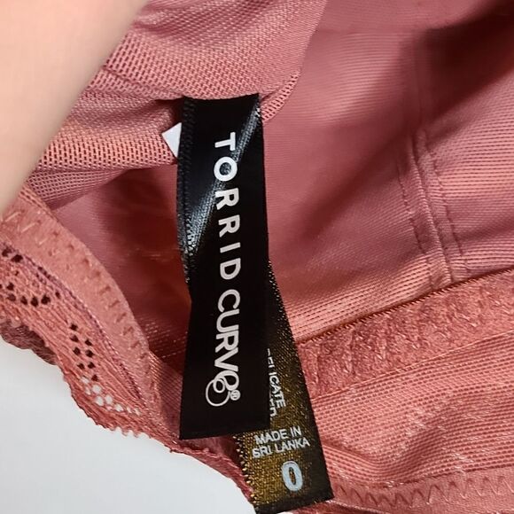 0X 12W Large Torrid Pink 4 Way Stretch Bralette Lace Racerback Lingerie Knit NWT - Picture 6 of 9